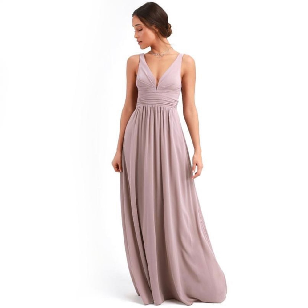 Like New! Lulus Leading Role Taupe Maxi Dress!